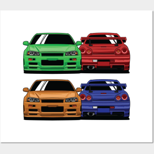 GT-R R34 Skyline Posters and Art